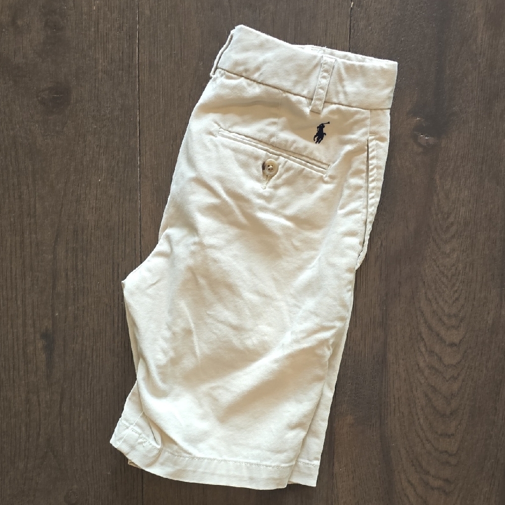 Boys Polo by Ralph Lauren Light Khaki Flat Front Shorts